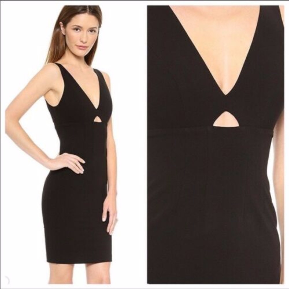 Alice + Olivia Keyhole Front Deep V Dress 6